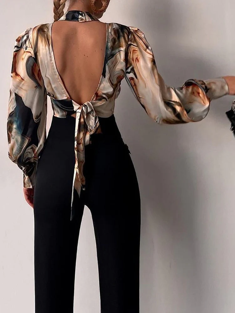 FashionSierra - Office LadySlim Stand Collar Long Sleeve Blouse - Image 3