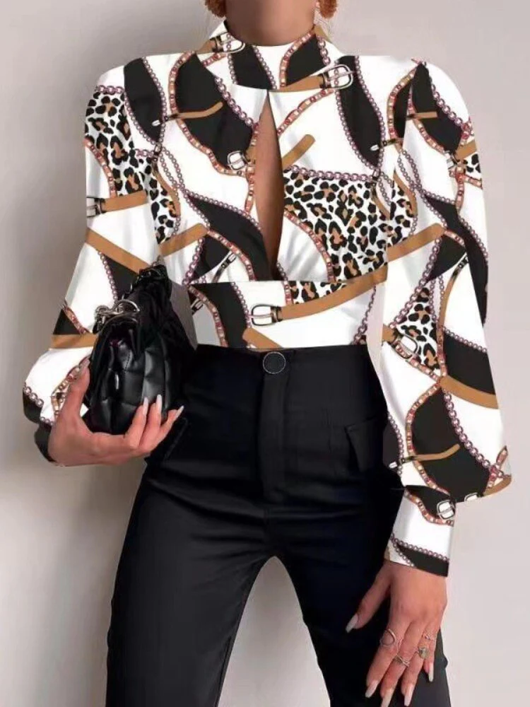 FashionSierra - Office LadySlim Stand Collar Long Sleeve Blouse - Image 8