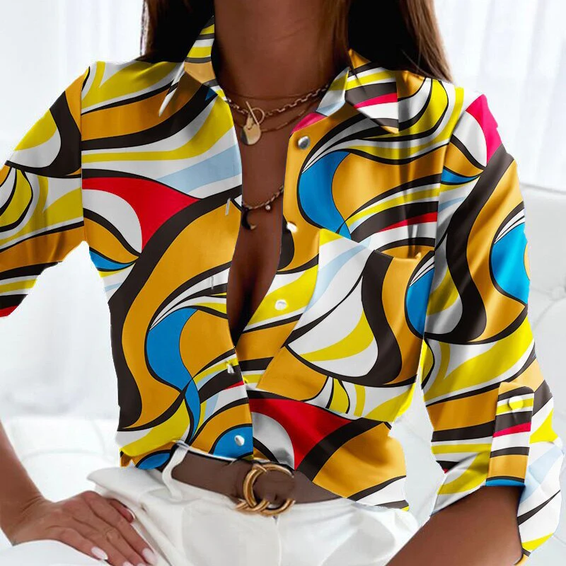 FashionSierra - Floral Printing Single Button New Shirt - Image 18