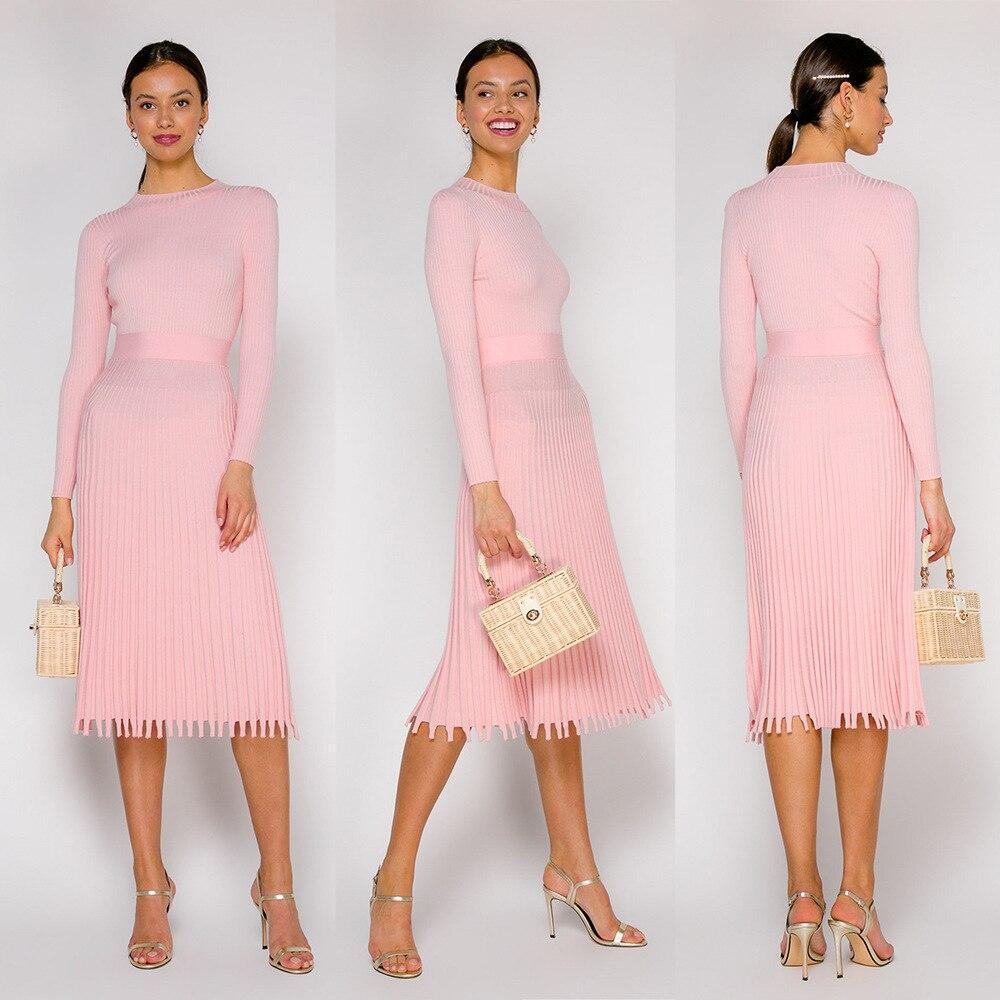 FashionSierra - Women Knitted Long Dress Autumn Winter Slim Sleeve Ladies Dresses - Image 17