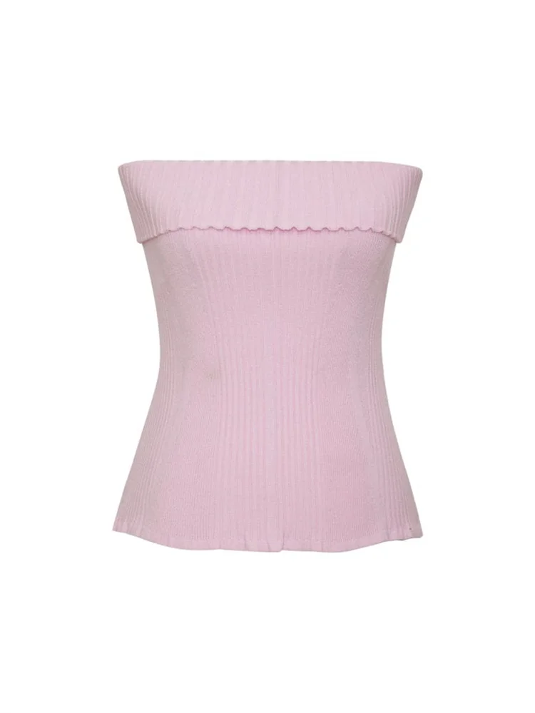 FashionSierra - 2025 Knitted Ribbed Solid Summer Casual Sleeveless Backless Off Shoulder Vests Club Streetwear Crop Tops - Image 5