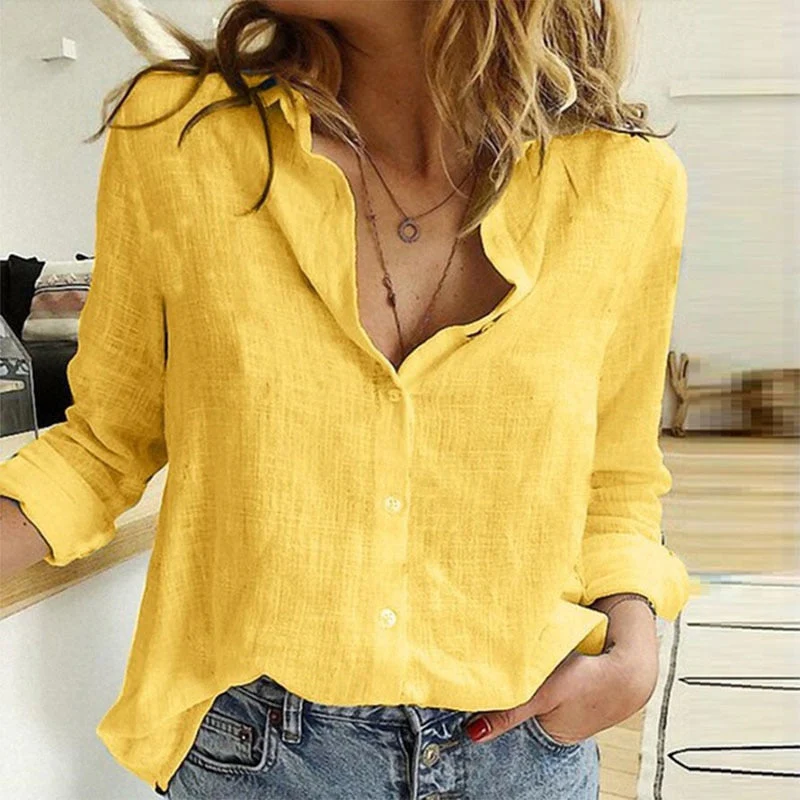 FashionSierra - Leisure White Yellow Shirts - Image 6