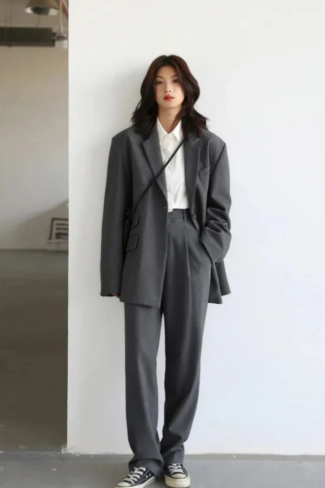 Loose Long Sleeve Office Blazer - Image 3