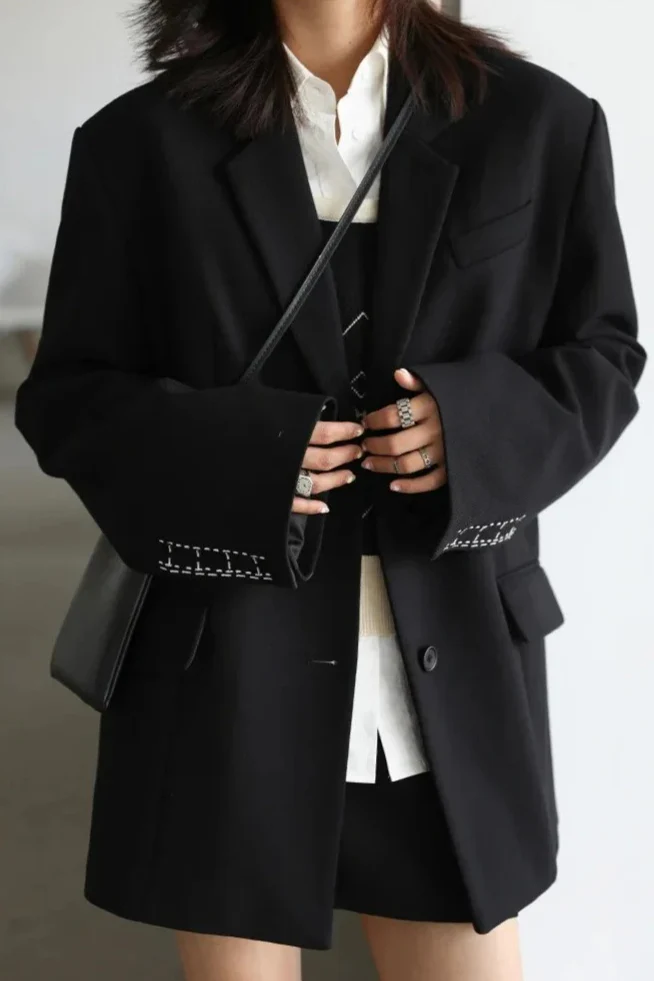 Loose Long Sleeve Office Blazer - Image 7