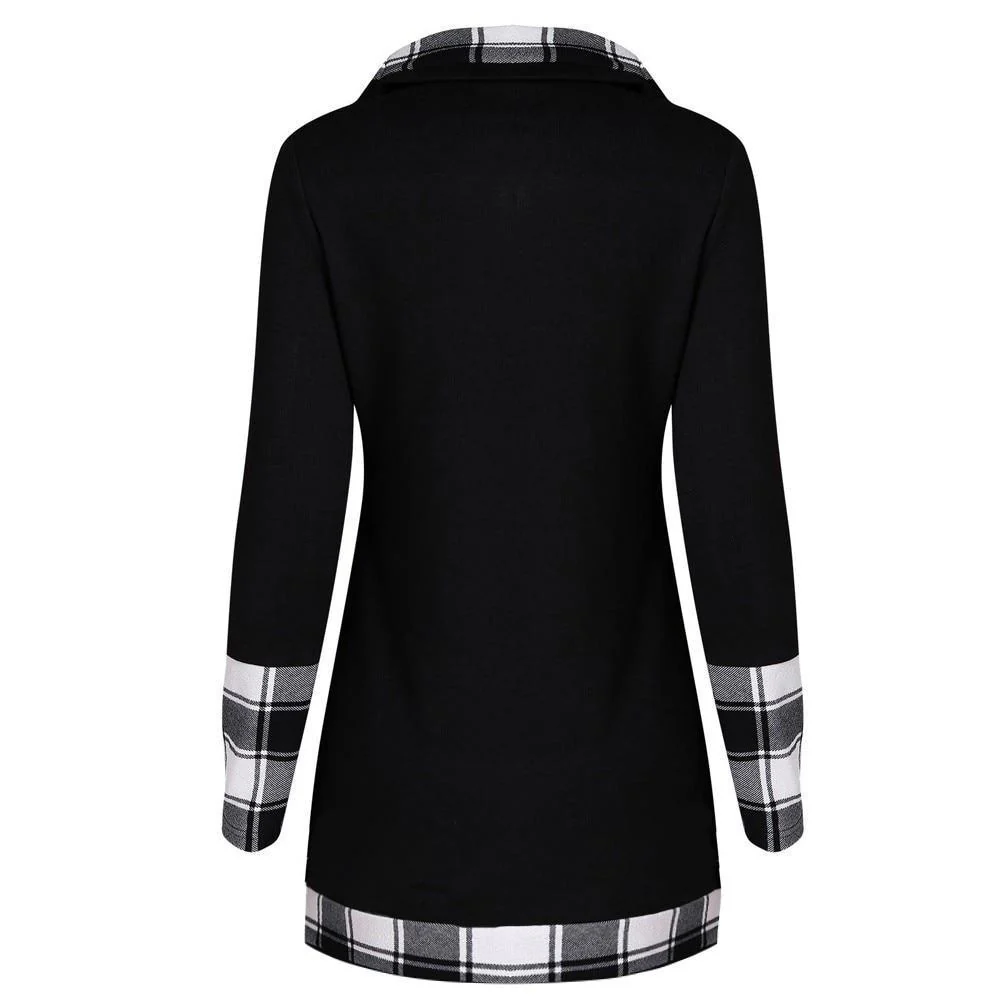 FashionSierra - Plaid Colorblock Button Asymmetric Layered Dress - Image 13