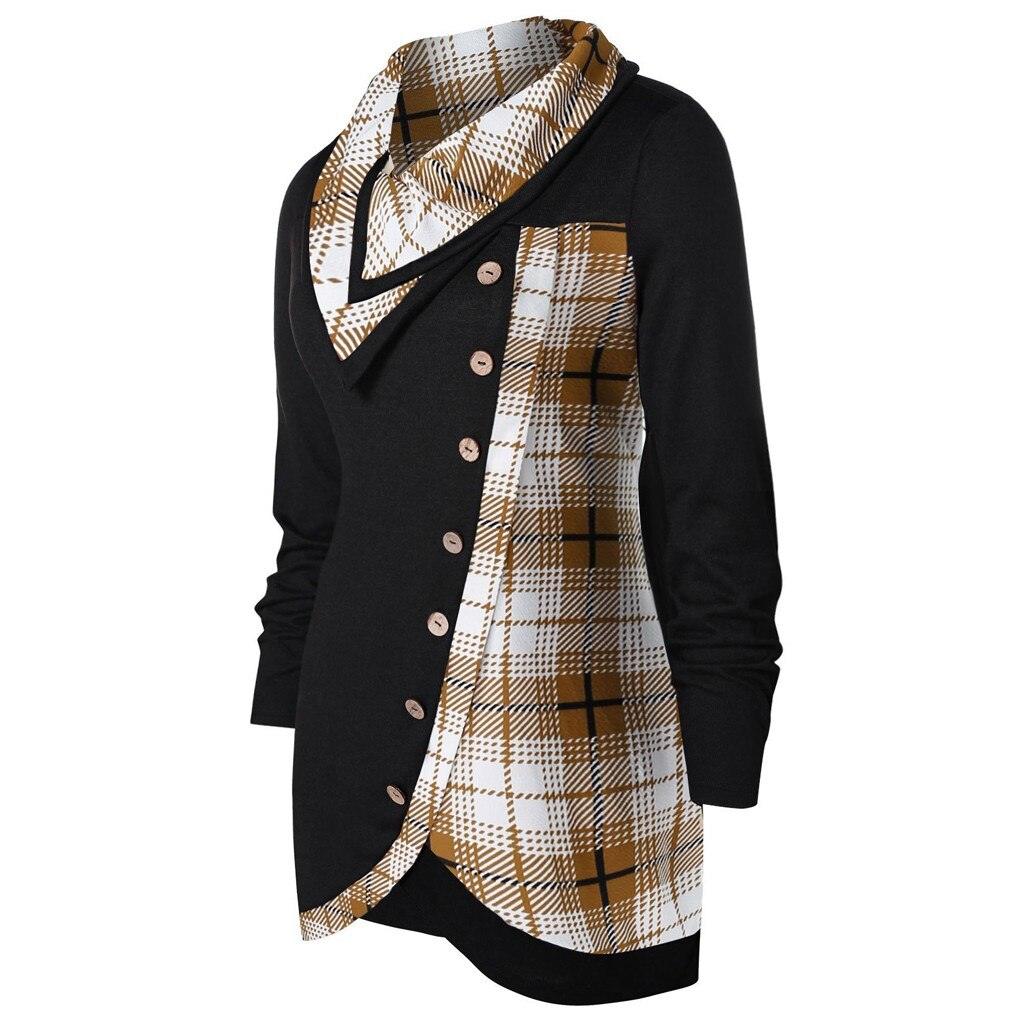 FashionSierra - Plaid Colorblock Button Asymmetric Layered Dress - Image 22
