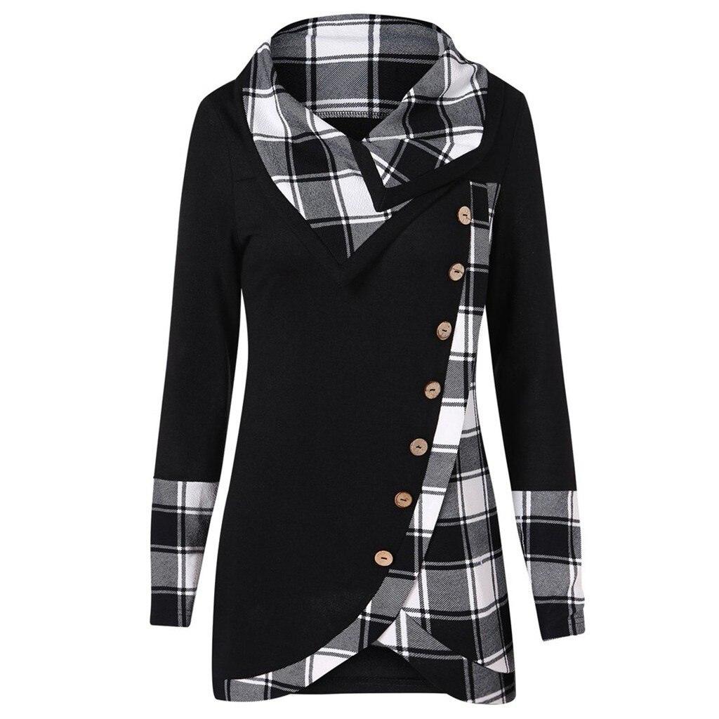 FashionSierra - Plaid Colorblock Button Asymmetric Layered Dress - Image 4