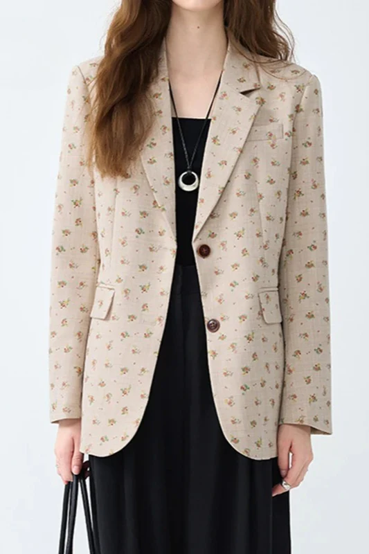 Printed Longline Casual Blazer - Image 3
