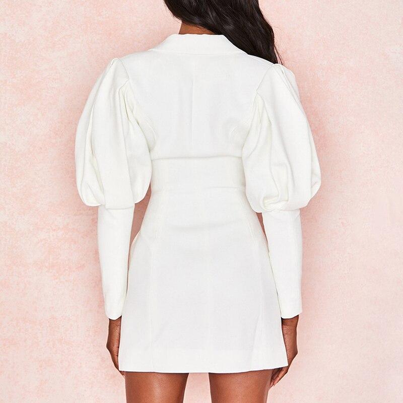 FashionSierra - puff sleeve turn down short dress - Image 4