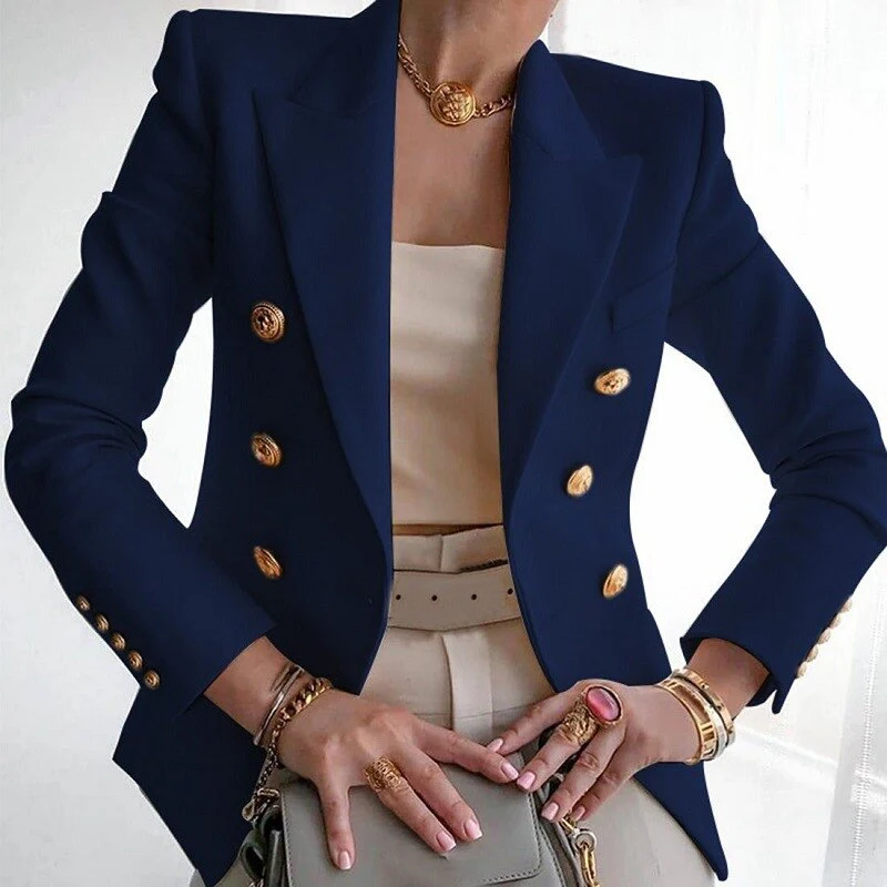 FashionSierra - Vintage Button Casual Short Blazer - Image 12