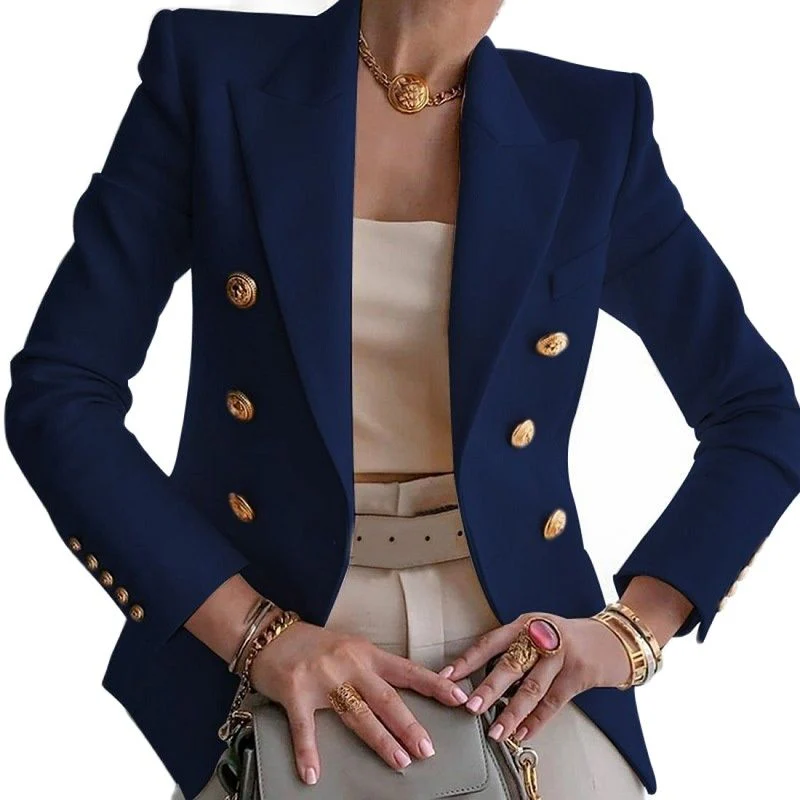 FashionSierra - Vintage Button Casual Short Blazer - Image 5