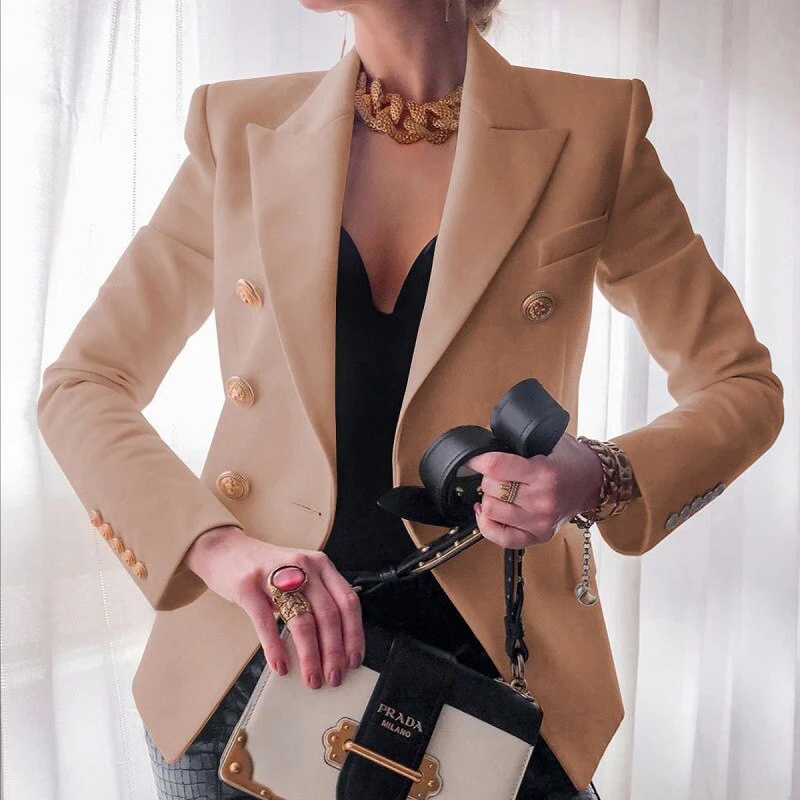 FashionSierra - Vintage Button Casual Short Blazer - Image 8