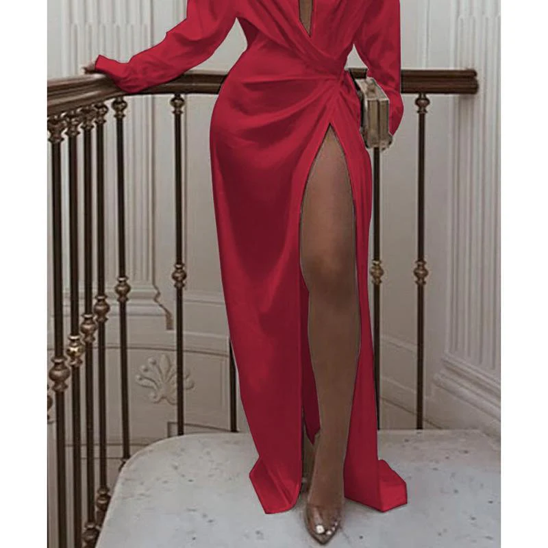 FashionSierra - Solid twisted design shirt dress - Image 4