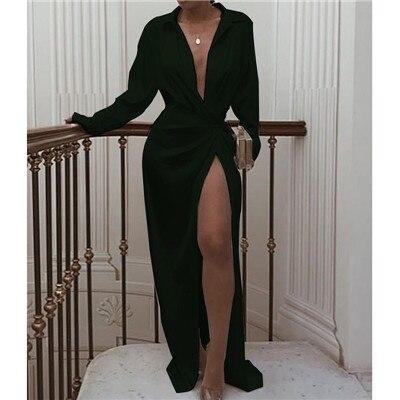 FashionSierra - Solid twisted design shirt dress - Image 7