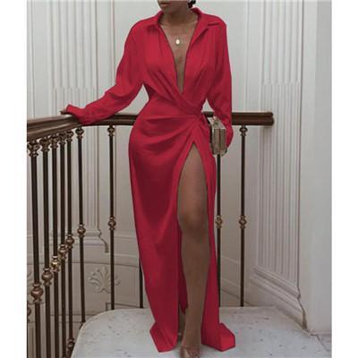 FashionSierra - Solid twisted design shirt dress - Image 8