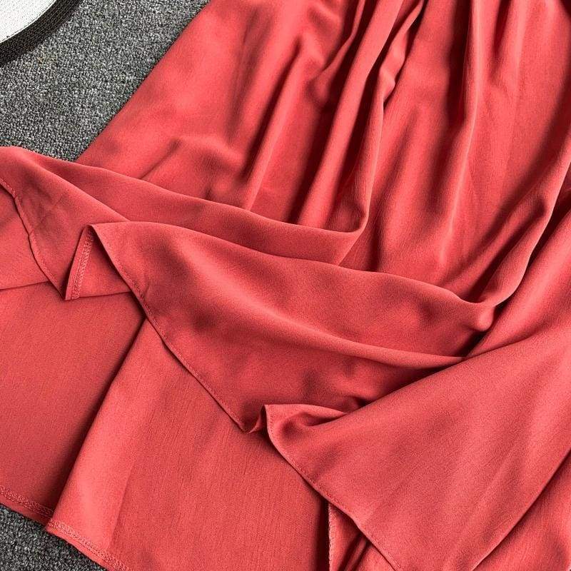 FashionSierra - V-Neck Sleeveless Dresses French Chic Cross Drawstring Slim Waist - Image 8