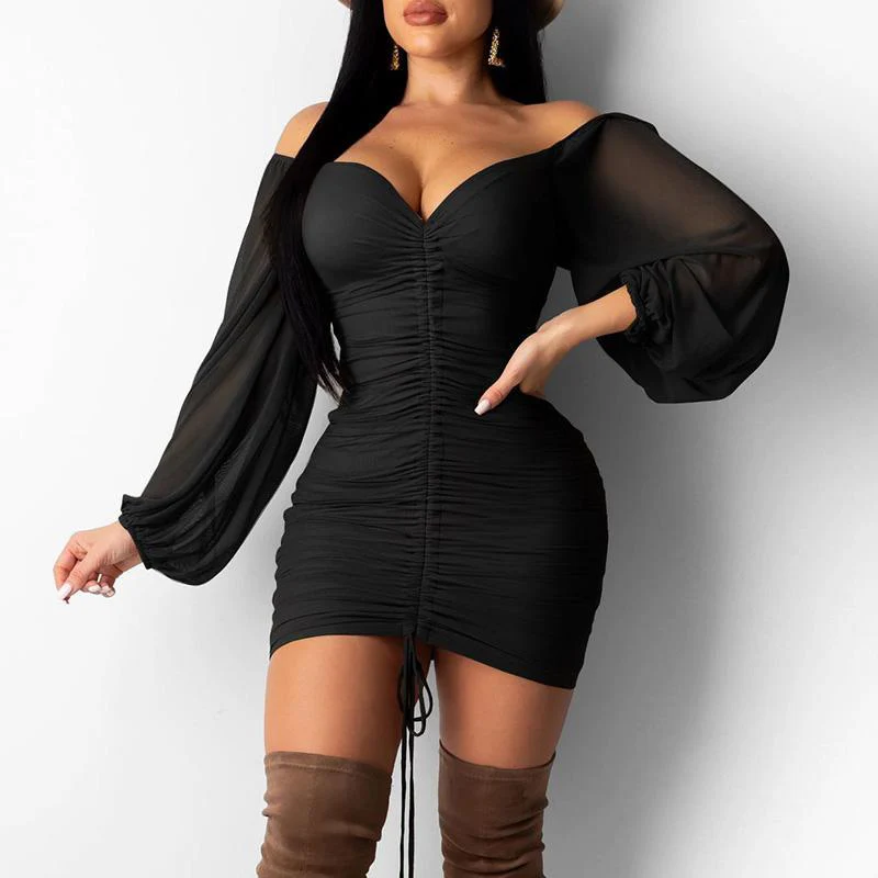 FashionSierra - Lace Up Bodycon Dress Spring Party Dresses - Image 5