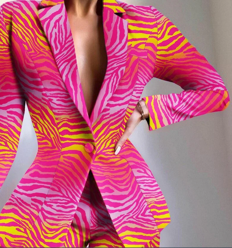 FashionSierra - Colorful Long Sleeve Blazer - Image 16