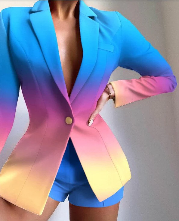 FashionSierra - Colorful Long Sleeve Blazer - Image 17