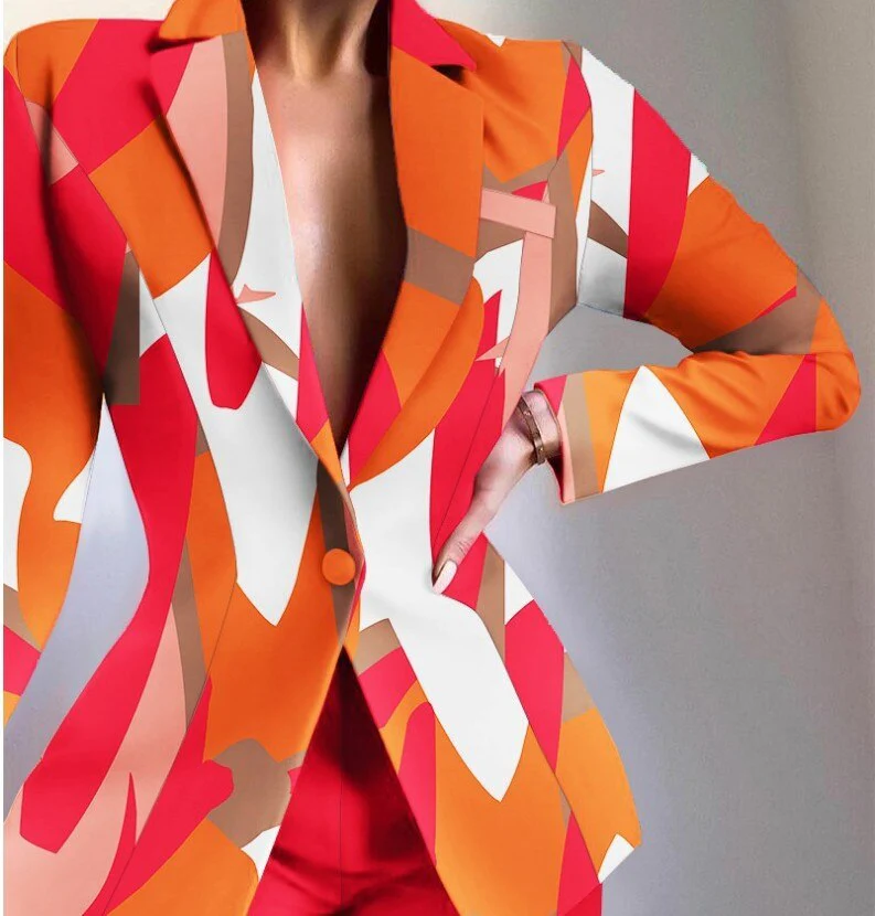 FashionSierra - Colorful Long Sleeve Blazer - Image 20