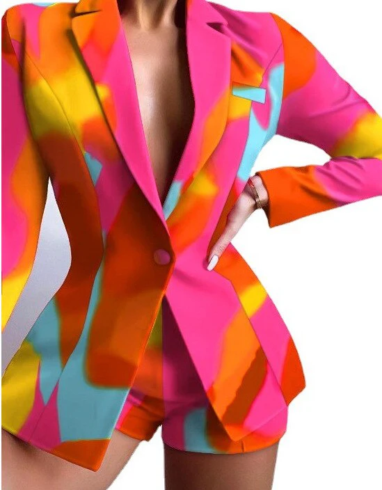 FashionSierra - Colorful Long Sleeve Blazer - Image 21
