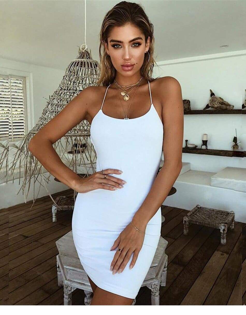 FashionSierra - Women Summer Dress Spaghetti Strap Bodycon Mini Beach Sundress - Image 10