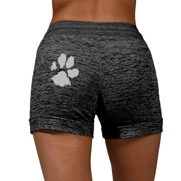 FashionSierra - Women's cute paws printed drawstring elastic waist yoga shorts - Image 8