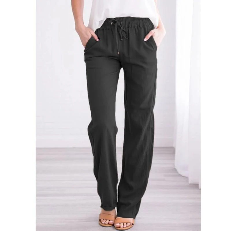 FashionSierra - Women's Elastic Mid Waist Pants - Image 3