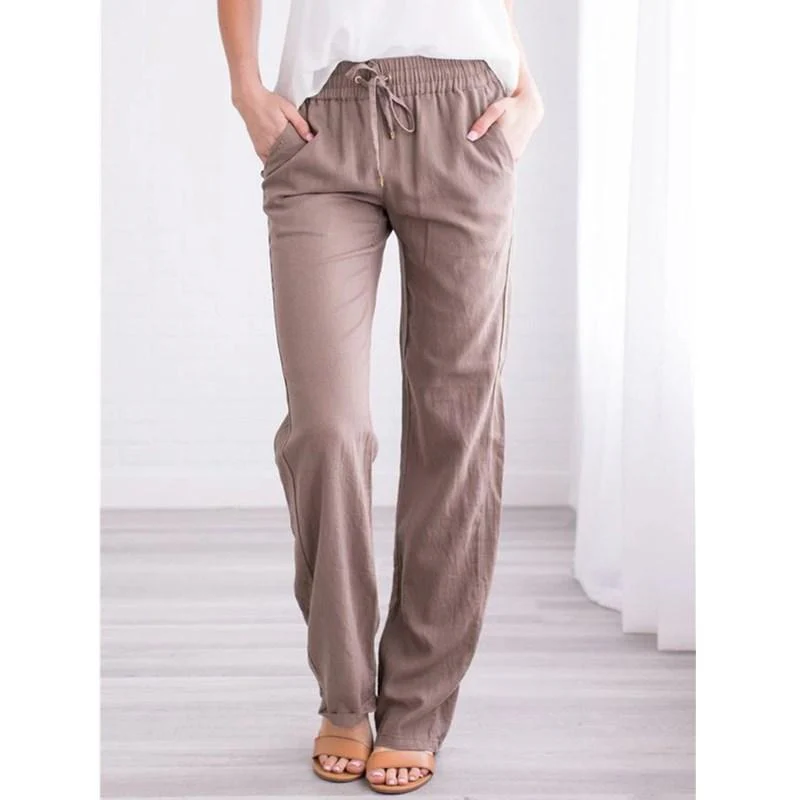 FashionSierra - Women's Elastic Mid Waist Pants - Image 4