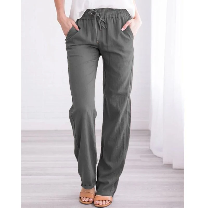 FashionSierra - Women's Elastic Mid Waist Pants - Image 5