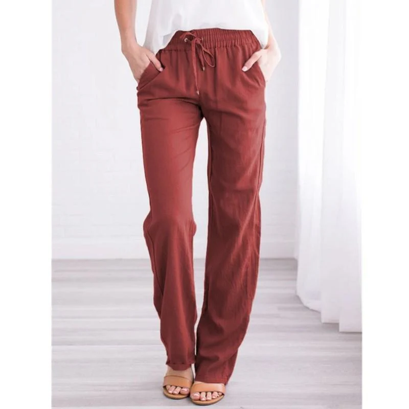 FashionSierra - Women's Elastic Mid Waist Pants - Image 7