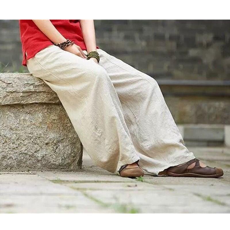 FashionSierra - Women's linen balloon pants casual wide leg pants with pockets summer loose fit - Image 9