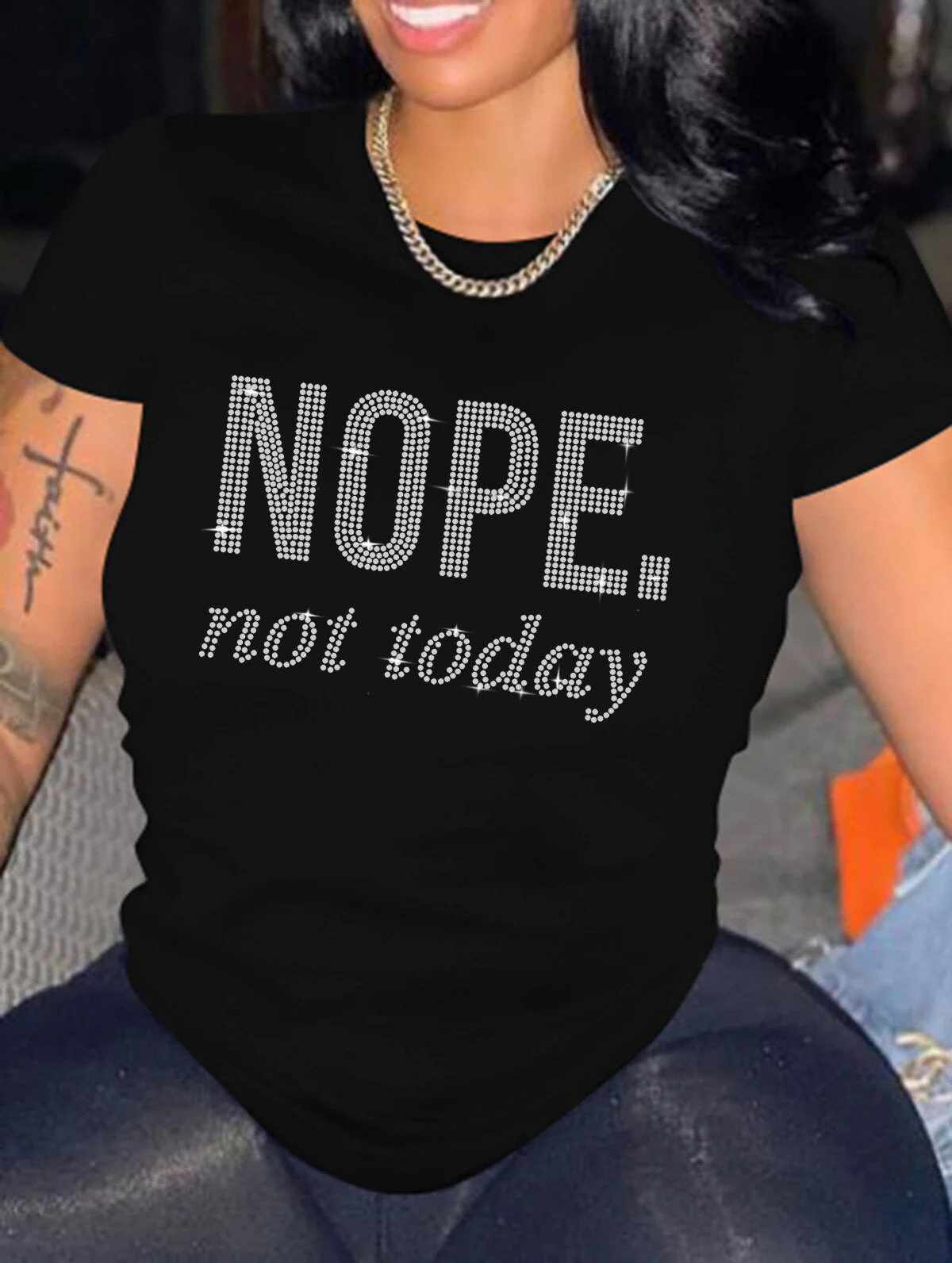 FashionSierra - Casual Bricked Letter Print T-Shirts - Image 16
