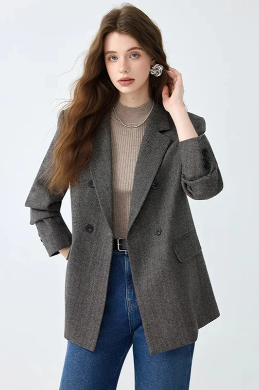 Woolen Casual Suit Blazer - Image 4